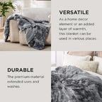 GentleSoft Fluffy Fuzzy Faux Fur Throw Blanket for Couch, Soft Sherpa Fleece Cozy Gifts for Women, Plush Bed Blanket Room Decor