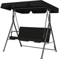 Adjustable Outdoor Patio Swing Chair for 3 Adults, Ideal for Deck, Lawn, Backyard, or Porch, Black