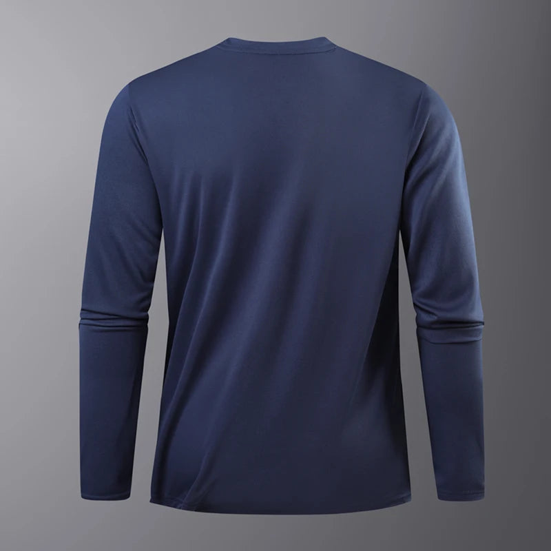 Reflective Sport Gym T Shirt Men Quick Dry Running Bodybuilding Shirts Men Long Sleeve Fitness Pullover Top Spring Autumn