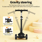 SIMATE 3-Wheel Kids Kick Scooter Ages 3-12, LED Light Wheels, 3 Adjustable Heights, Wide Anti-Slip Deck, Max Load 110 Lbs