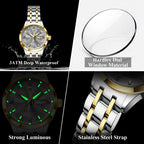 POEDAGAR Luxury Fashion Woman Watch Luminous Waterproof Stainless Steel Ladies Wristwatch Quartz Week Date Elegant Woman's Watches Male Reloj