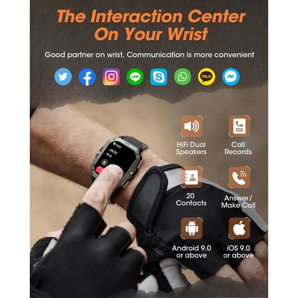 Call & Fitness Tracking Watches for Men, Compatible with Android/iPhone, Waterproof & Health/Sports Features