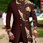 Classic African National Printing Batik Men's Casual 2PCS Suit For Wedding Dinner Event Suit terno masculinos complete costume