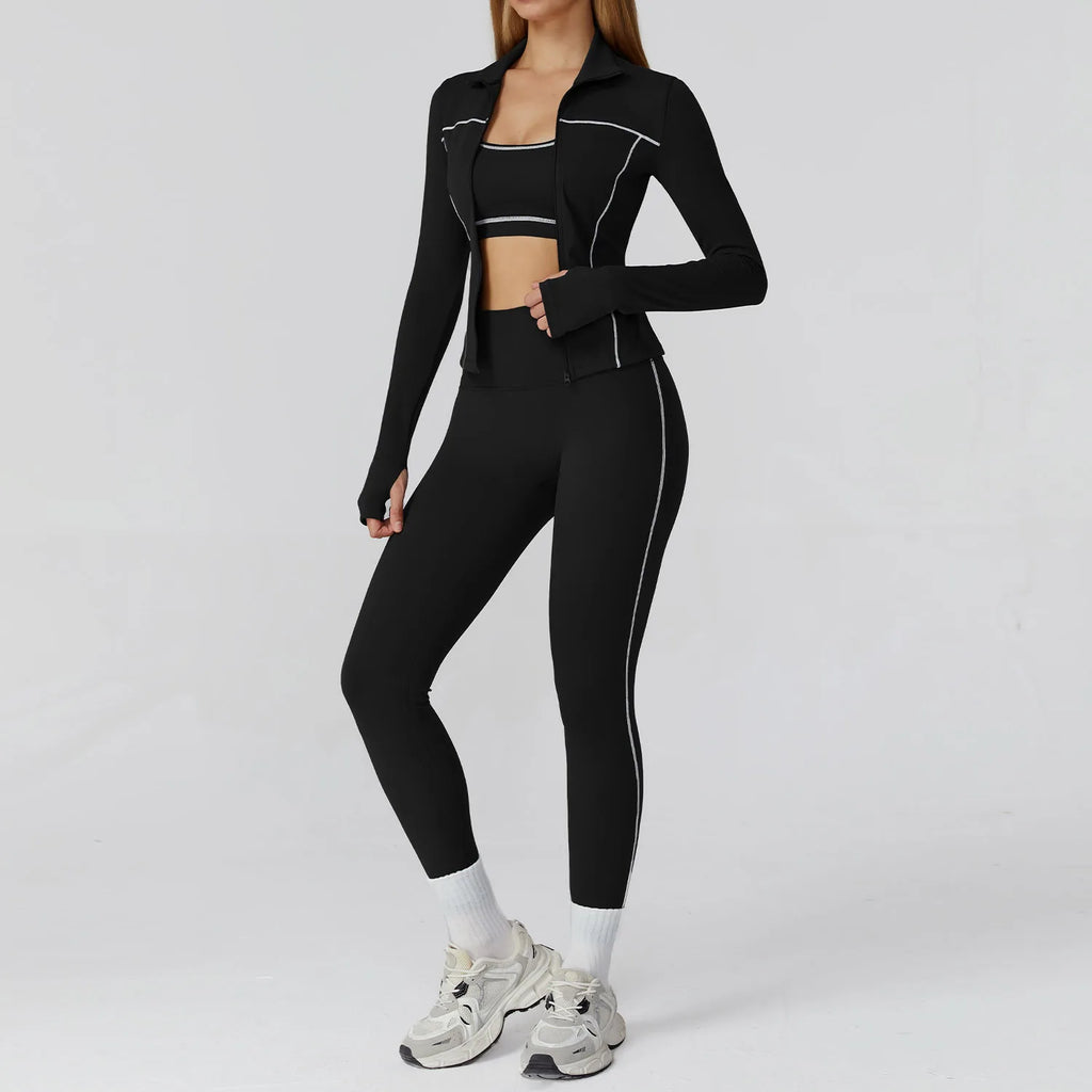 Yoga Clothes Set 2/3PCS Sportswear Gym Outfits Women Sports Set High Waist Leggings Fitness Suit Running Bra Workout Tracksuit