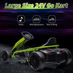 24V Electric Ride-On Go Kart for Kids – Dual 300W Motors, 8MPH High-Speed Drifting, Slow Start, Music & Horn, Max Load 175lbs, Outdoor Four-Wheel Racing Toy, Gift for Ages 8-12