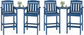 Farini Set of 2 Tall Adirondack Chairs, HDPE Bar Stools with Connecting Tray, All-Weather Patio Chair, Bar Height for Balcony