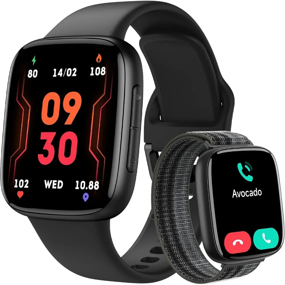 Bluetooth Smartwatch with 1.85" AMOLED Display, Call Features, Fitness Tracking, and Water Resistance for Men and Women