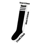 1 Pair Plus Size Women's Thigh High Socks for Thick Thighs Highs Widened Extra Long Thick Striped Knit Socks Stockings