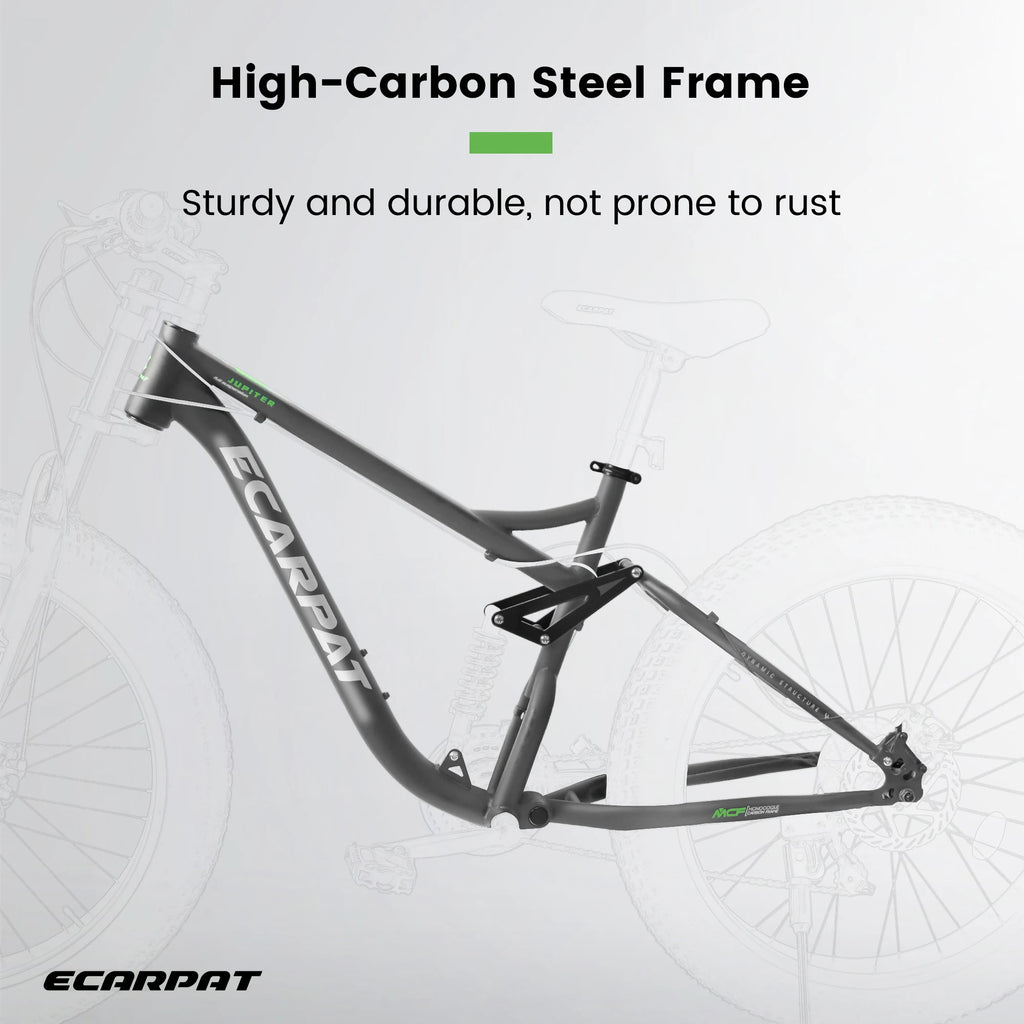 Fat Tire Mountain Bike 26 Inch, 21 Speed Dual Full Suspension, 4.0" Wide Non-Slip Big Fat Tire, Men Women Bicycles
