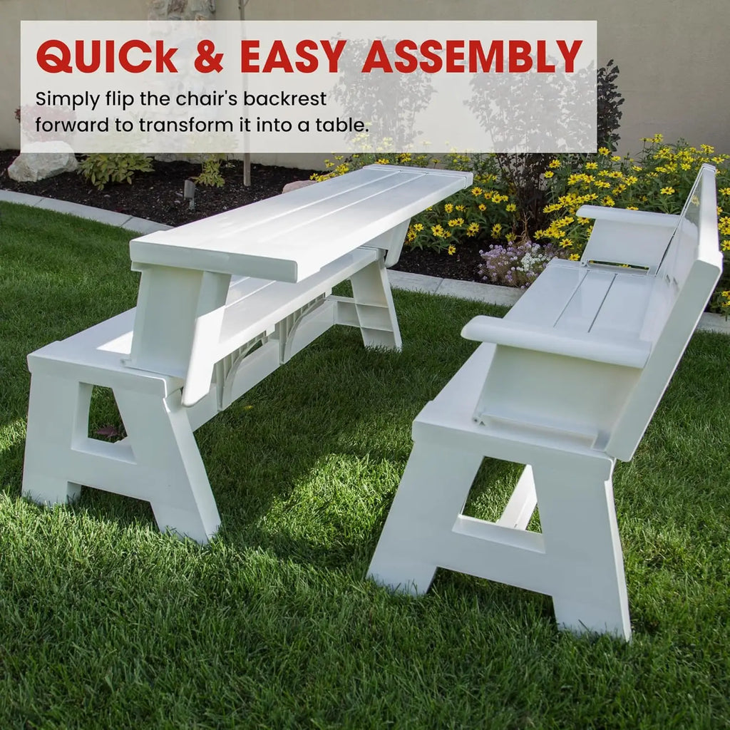 Gen 1 2-in-1 Outdoor Convertible Bench to Picnic Table | Space-Saving, Weather-Resistant Patio Furniture for Yard,, Customized