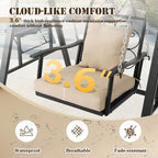 Porch Swing with Stand for Adults - Heavy-Duty Metal, Cushioned, Cup Holders, Adjustable, Easy Assembly
