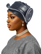 New Model, High-End, Traditional, Three-Dimensional Shaped Snail-Style Women's Hat The Delicate Flower Bud Design on the Side, Surrounded by Double Silver Edges. Suitable for Weddings, Celebrations, Dinners, Festival Gatherin