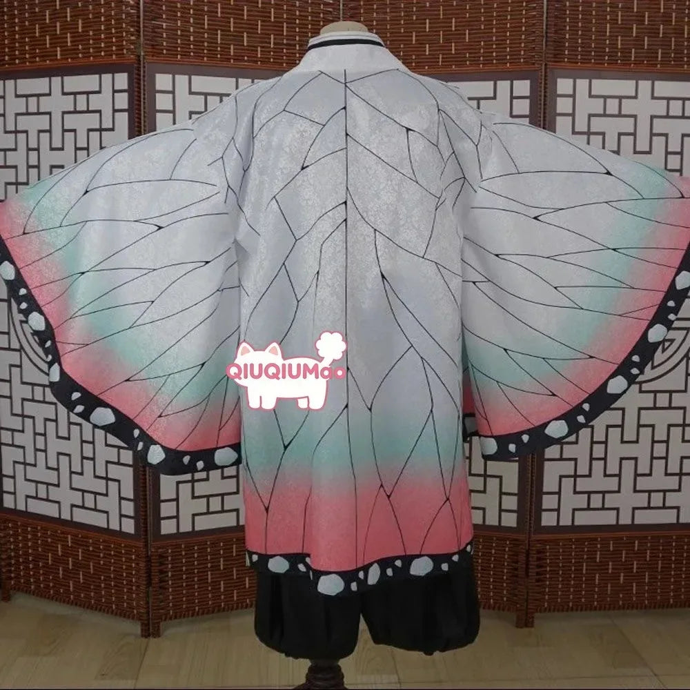 Fashion Anime Kochou Shinobu Cosplay Costume Kisatsutai Women Japanese Haori Uniform Wig Halloween Party Comic Con Outfit
