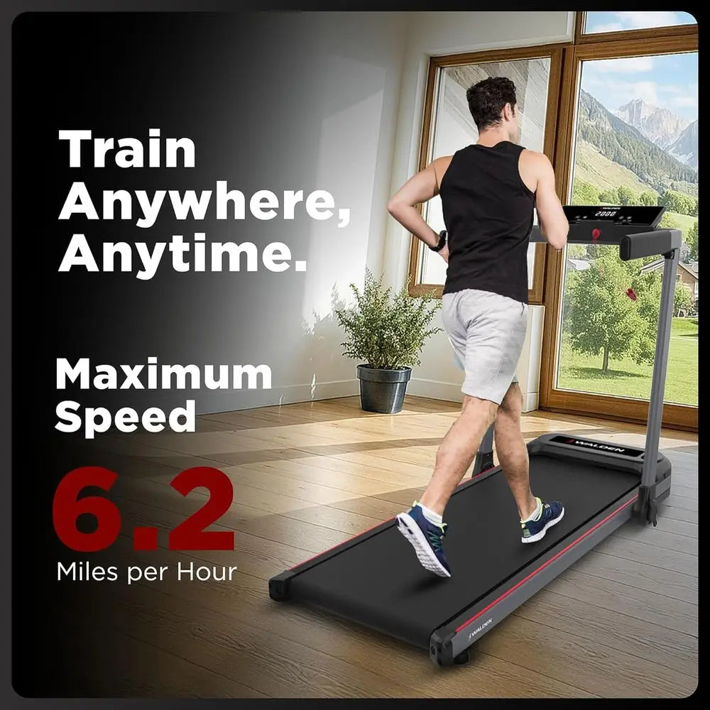 Portable Folding Electric Treadmill - LCD Display, 6.2mph Adjustable Speed