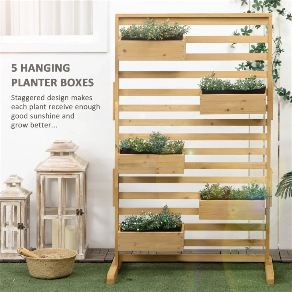 Wooden Planter Shelf Garden Trellis Stand Flower Plant Holder Pots Accessories for Home & Garden