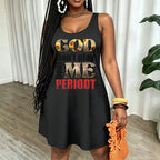Women Plus Size Summer Dresses For GOD Don't Play About Me Graphic Printed Crew Neck Sleeveless Sundresses Vacation Loose Fit Spring/Summer Tank Dresses Beach Casual Fashion Outing Clothes