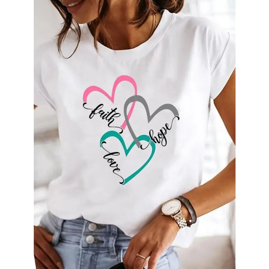 【New Arrival】Women's White Dragonfly Print Tee Let It Be Summer Casual Top