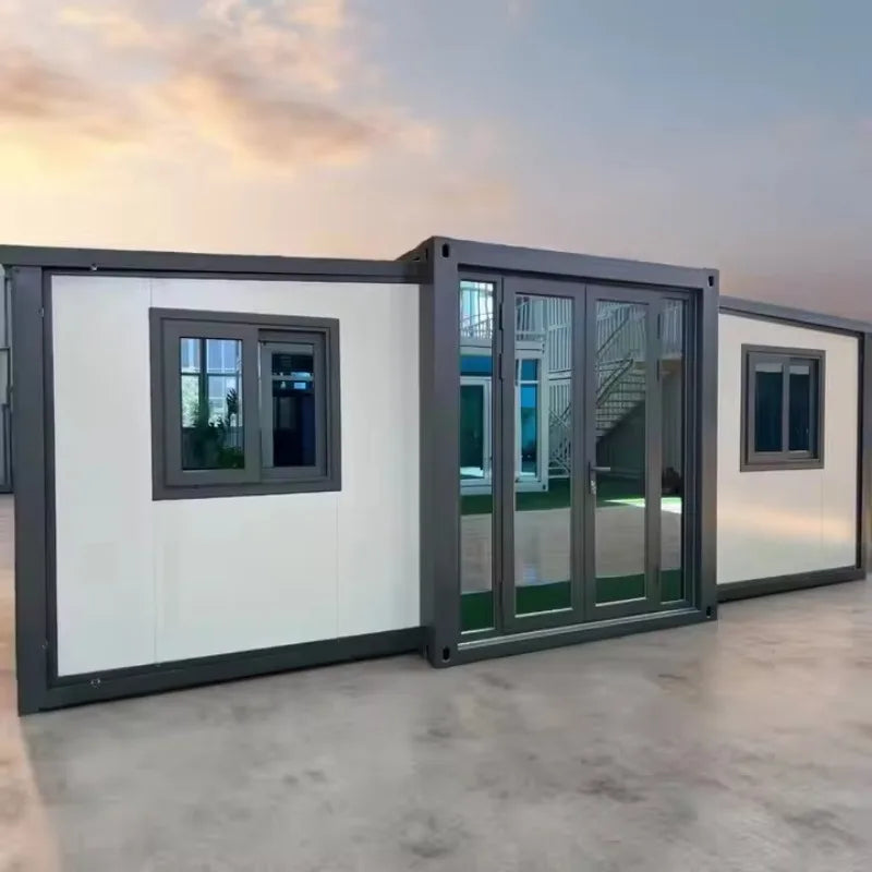 Waterproof Prefab Luxury Villa 20Ft Expandable Container House Prefabricated Portable Mobile Tiny Home with 2 Bedroom