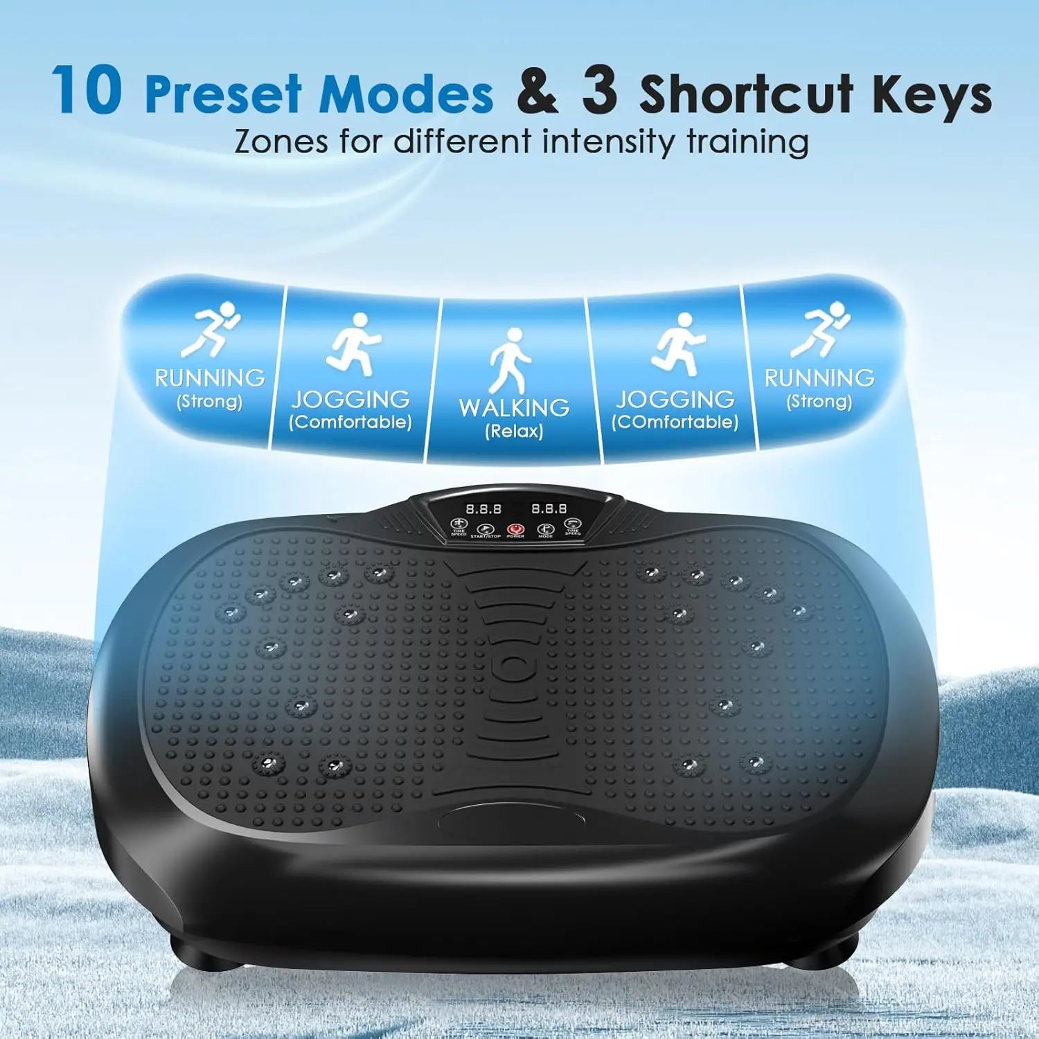 Home Exercise Vibration Plate, Steel Material, Gray Color, for Lymphatic Drainage & Weight Loss, with Resistance Bands & Remote