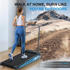 Compact Folding Treadmill with Incline, Handle Bar, and Voice Control for Home Use