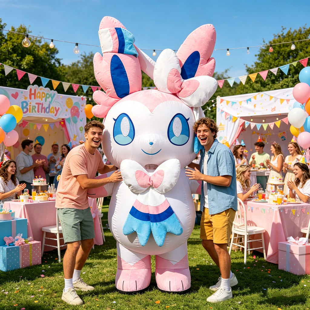 2.2M Cute Rabbit Inflatable Costume Mascot Parade Adult Character Cosplay Birthday Opening Ceremony Party Event Plush Set