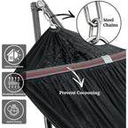 Durable 600 lbs Capacity Hammock with Stand, 20s Set Up, 3-Year Warranty, 2-Person Portable Camping Hammock, No Screws, Premium