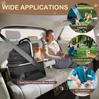 Portable Lightweight Pet Stroller for Medium Dogs - Smooth-Ride 3-in-1 Car Seat Combo with Detachable Carrier Rubber Wheels Quick-Folding for Seniors Cats up to 50 Lbs