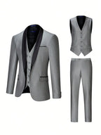 Customized Luxury Men Suits Single Breasted Peak Lapel 3 Piece Jacket Pants Vest Full Sets High Quality Clothing Terno Blazers