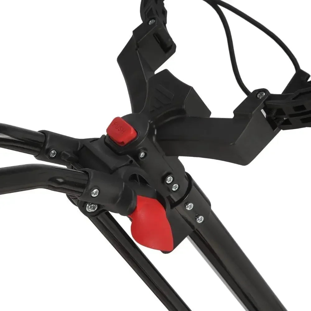 Lightweight One-k Folding Golf Cart in Black and Red