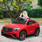 12V Kids Ride on Electric Car with Parent Remote Control Suspension LED Lights Music Player for Kids Red