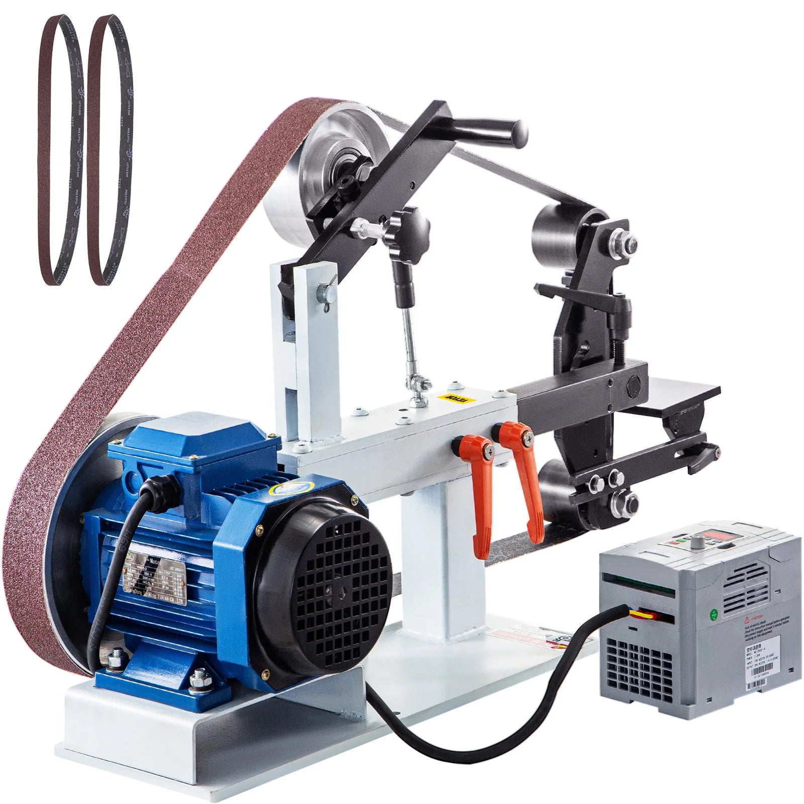 SucceBuy 1.5KW Belt Grinder Machine 2 x 82in Variable/Constant Speed 3 Mode Electric Belt Sander for Tool Polishing Knife Making