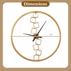 Large Wall Clock, 27” Nordic Style Big Metal Clock, Non-Ticking Decorative Clock