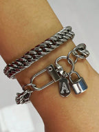 1 Pc Silver Oval Bracelet With A-Z26 Letter Necklace, Unique And Exquisite Style, Suitable For Festivals And Daily Wear