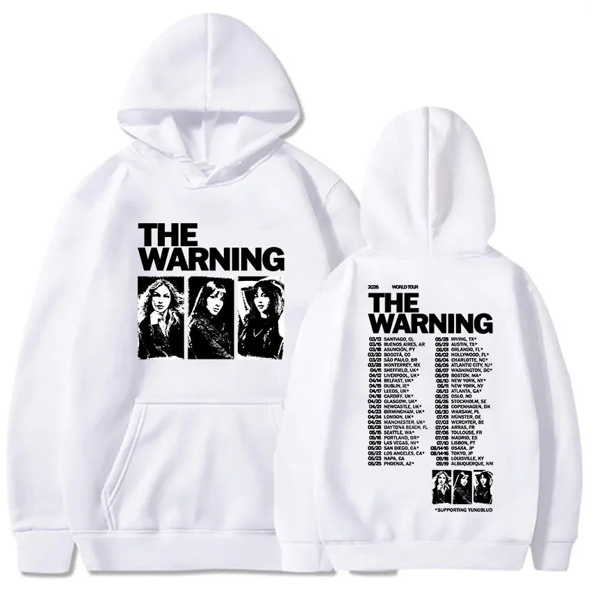 The Warning World Tour 2026 Hoodies Unisex Streetwear Long Sleeve Fleece Hooded Pullovers Graphic Merch Band Fashion Print Hoody