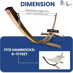 14ft Durable Wooden Hammock Stand - 450 lbs Capacity, Natural Stain Finish