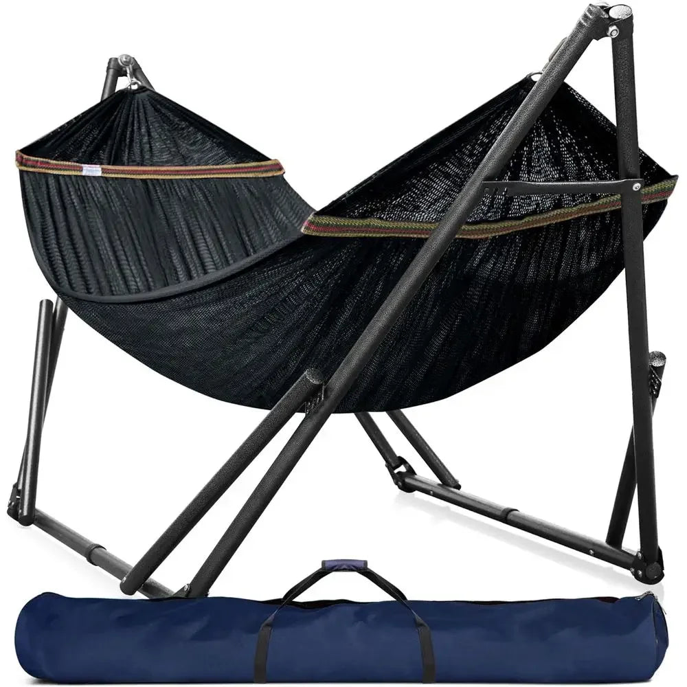 Durable 600 lbs Capacity Hammock with Stand, 20s Set Up, 3-Year Warranty, 2-Person Portable Camping Hammock, No Screws, Premium