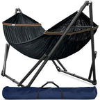 Durable 600 lbs Capacity Hammock with Stand, 20s Set Up, 3-Year Warranty, 2-Person Portable Camping Hammock, No Screws, Premium