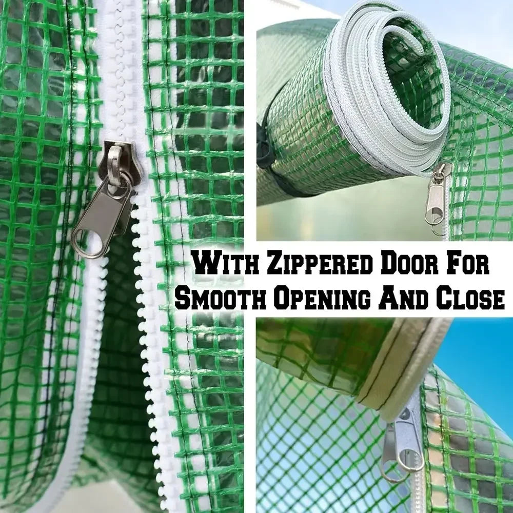 20' x 10' x 7' Greenhouse Cover for Outdoor Hot Garden House with Support Arches for Climbing Plants and Vegetables