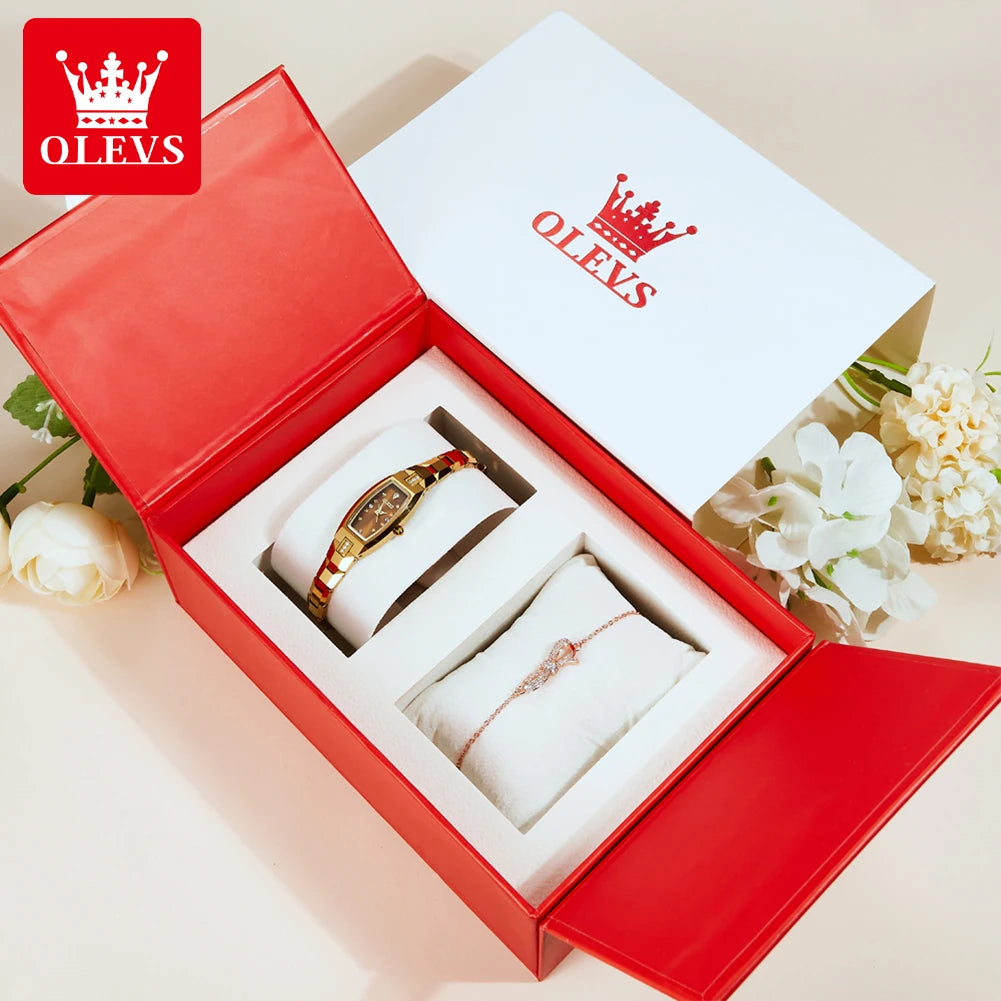 OLEVS 5501 Women Watch Fashion Tungsten Steel Brand Luxury Waterproof Watch Elegant Rose Gold Diamond Noble Women Quartz Watch