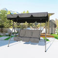 3-Person Adjustable Shade Outdoor Swing Chair for Patio and Porch