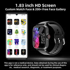 1.83'' Smart Watch with Message Answer Call Sleep Monitoring Sports Pedometer Information Alerts For iPhone Android