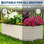 2 Pack 8x4x2FT Galvanized Raised Garden Beds, Rustproof Metal Planter Boxes Open Bottom For Vegetables Flowers Herbs Outdoor Garden