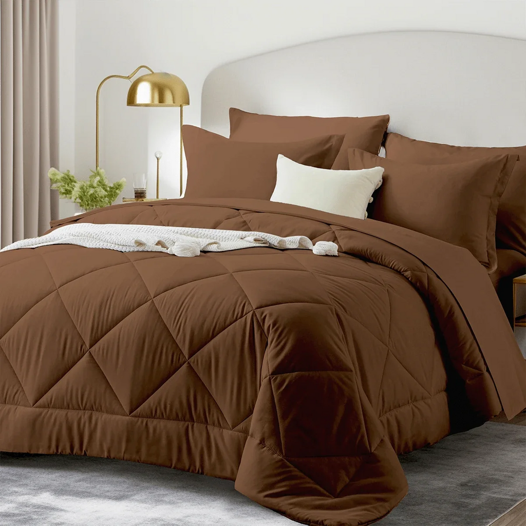 5/7 Piece Solid Color Bed Comforter Set Queen, Creative Geometric Pattern Design, Soft And Comfortable Summer Bedding Set