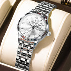 POEDAGAR Luxury Fashion Woman Watch Luminous Waterproof Stainless Steel Ladies Wristwatch Quartz Week Date Elegant Woman's Watches Male Reloj