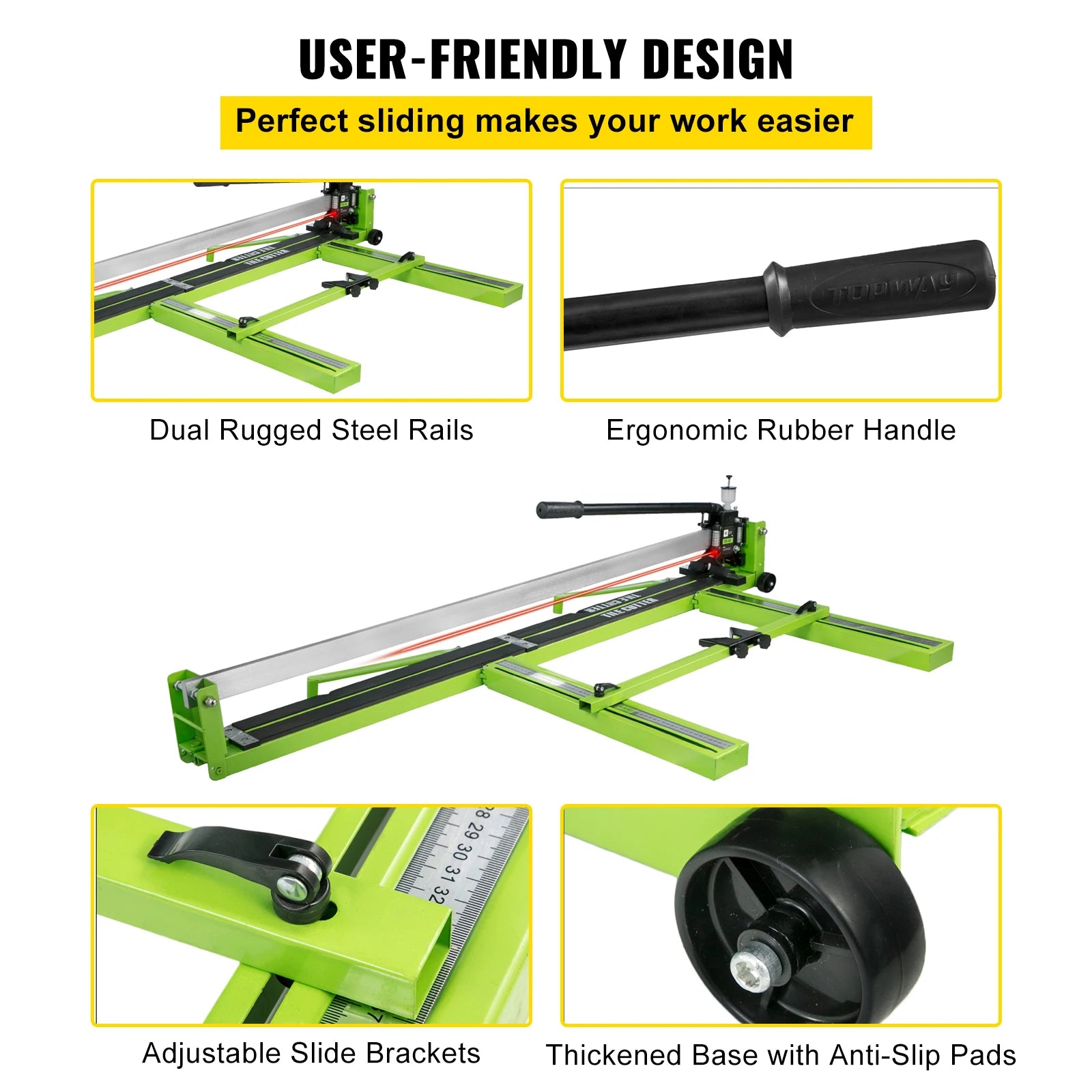 SucceBuy Manual Tile Cutter Infrared Laser Positioning Floor Push Knife Professional Hand Tool for Cutting Porcelain Ceramic