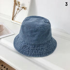 Unisex Cotton Bucket Hats Women Summer Sunscreen Panama Hat Men Denim Fabric Sunbonnet Outdoor Fisherman Hat Beach Cap