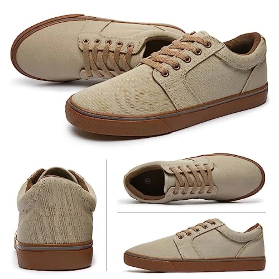 BENPAO Mens Casual Shoes Fashion Sneakers for Men Low Top Lace Up Canvas Shoes