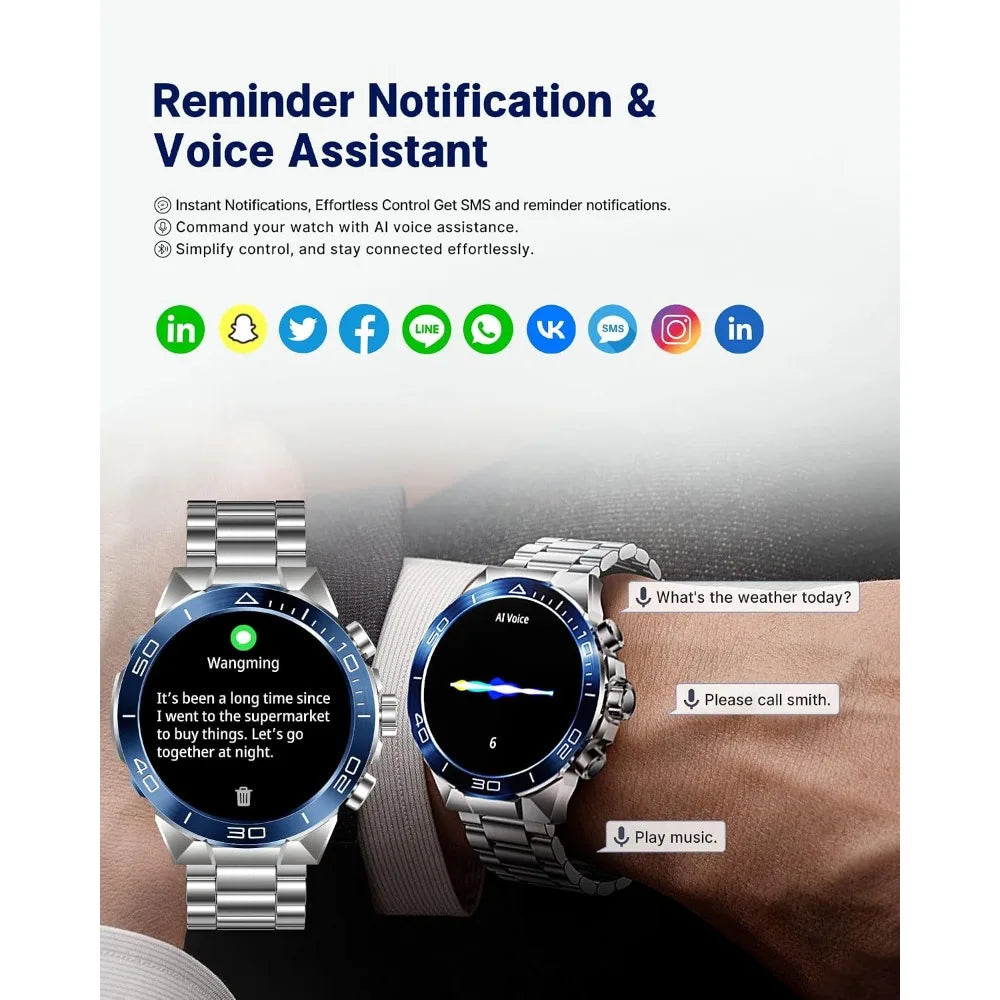 1.43" AMOLED Screen Smart Watch for Men with 24/7 Health Monitor, Fitness Tracker & 400mAh Battery