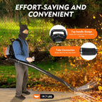 New 63CC 2-Stroke Backpack Gas Leaf Blower, 4.3HP, 850CFM Commercial Use for  Road Sweeping, Including Leaf and Snow Clearance