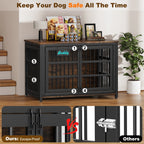 Dog Crate Furniture with Casters,Heavy Duty Dog Kennel Indoor for Large and Medium Dogs,Decorate House as TV Stand,Bedside Table